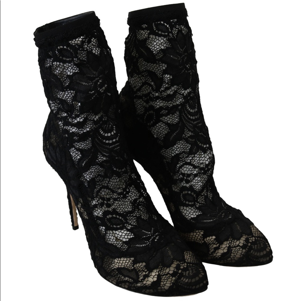 Dolce & Gabbana Black Lace Boots